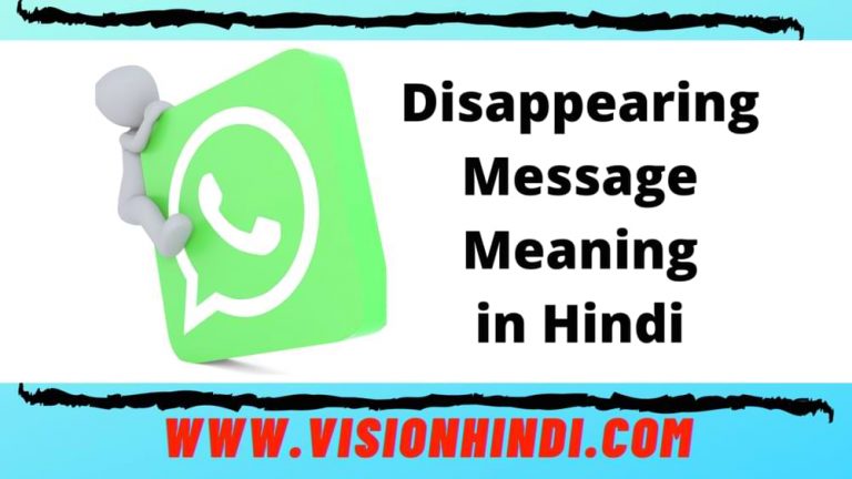 Disappearing Messages Meaning In Hindi